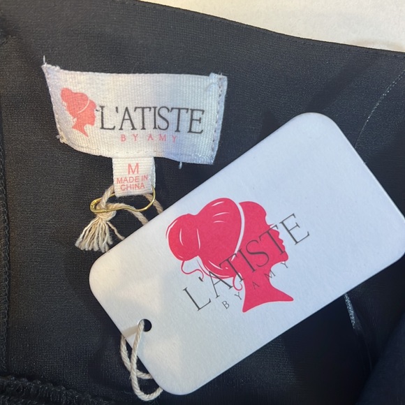 NWT - L’Atiste black fringe and studded party dress - Picture 4 of 16